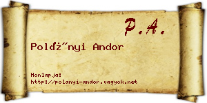 Polányi Andor névjegykártya